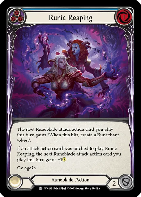 Runic Reaping (Blue) - DYN - Rainbow Foil