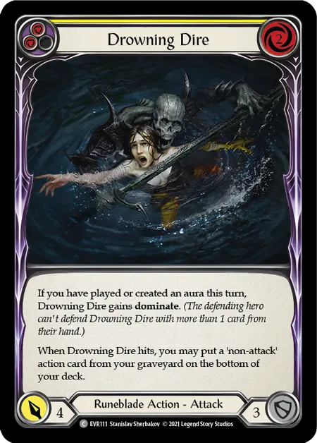 Drowning Dire (Yellow) - 1st edition EVR Rainbow Foil