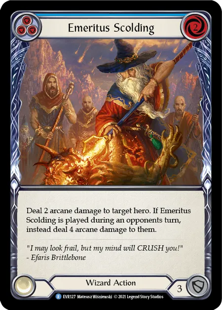 Emeritus Scolding (Blue) - 1st edition EVR Rainbow Foil