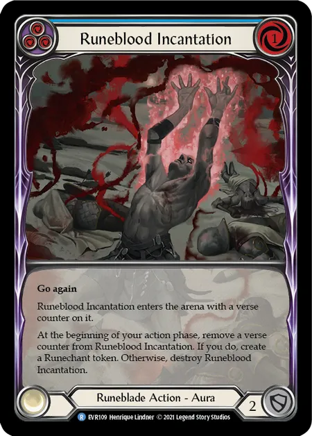 Runeblood Incantation (Blue) (Extended Art) - 1st edition EVR Rainbow Foil