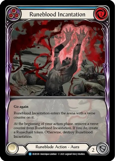 Runeblood Incantation (Blue) (Extended Art) - 1st edition EVR