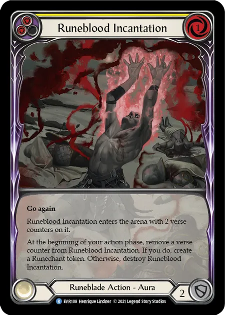 Runeblood Incantation (Yellow) (Extended Art) - 1st edition EVR Rainbow Foil