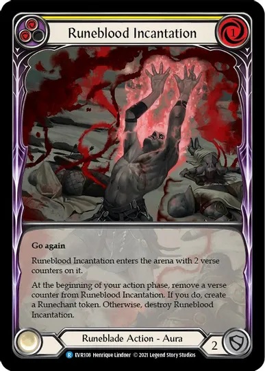 Runeblood Incantation (Yellow) (Extended Art) - 1st edition EVR