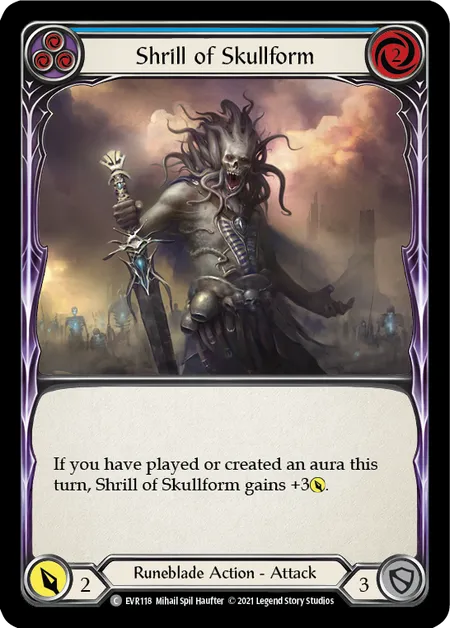 Shrill of Skullform (Blue) - 1st edition EVR Rainbow Foil
