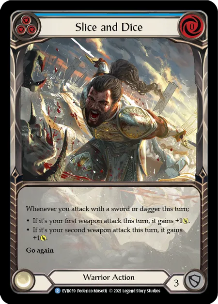 Slice and Dice (Blue) (Extended Art) - 1st edition EVR Rainbow Foil
