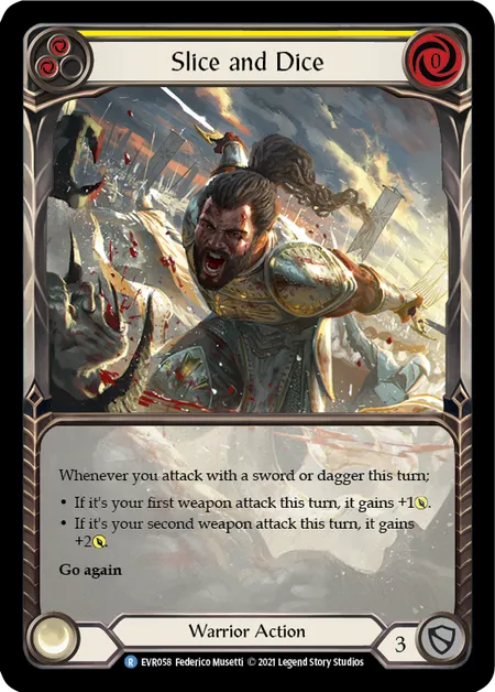 Slice and Dice (Yellow) (Extended Art) - 1st edition EVR Rainbow Foil