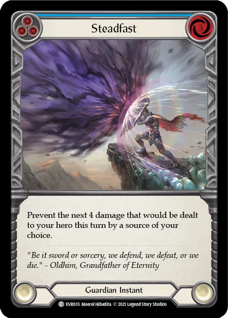 Steadfast (Blue) - 1st edition EVR Rainbow Foil