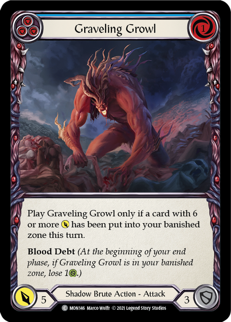 Graveling Growl (Blue)  1st Edition (FOIL)