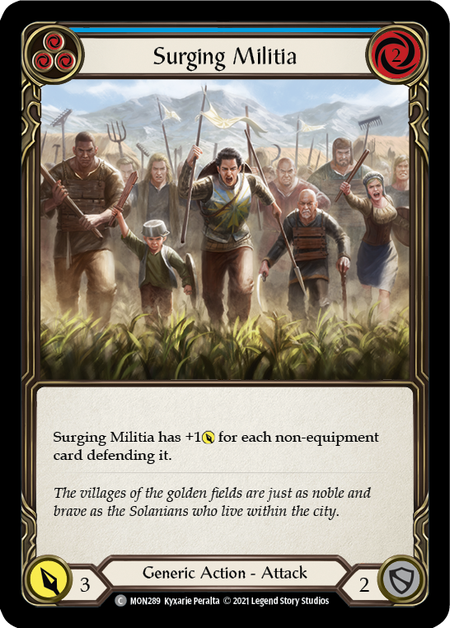 Surging Militia (Blue) 1st Edition (FOIL)