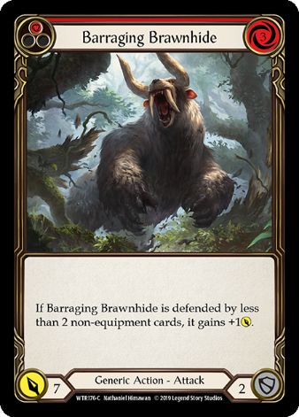 Barraging Brawnhide (Red) - WTR - 1st edition Foil