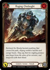 flesh and blood welcome to rathe alpha print raging onslaught blue wtr 1st edition foil