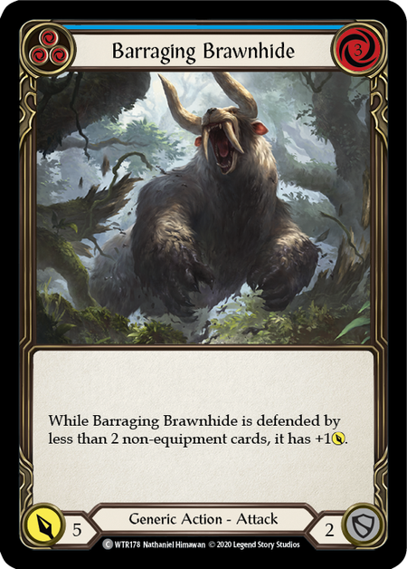 Barraging Brawnhide (Blue) (FOIL)