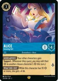 lorcana rise of the floodborn alice growing girl foil