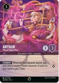 lorcana rise of the floodborn arthur wizard s apprentice alternate art