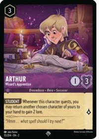 lorcana rise of the floodborn arthur wizard s apprentice foil