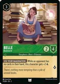 lorcana rise of the floodborn belle bookworm foil