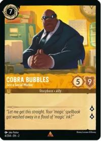 lorcana rise of the floodborn cobra bubbles just a social worker foil