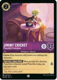 lorcana rise of the floodborn jiminy cricket pinocchio s conscience foil