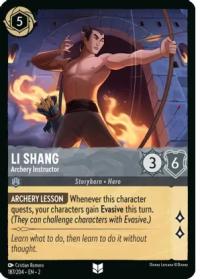 lorcana rise of the floodborn li shang archery instructor foil