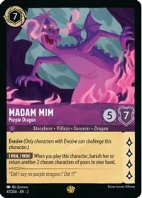 lorcana rise of the floodborn madam mim purple dragon