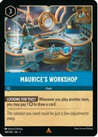 lorcana rise of the floodborn maurice s workshop foil