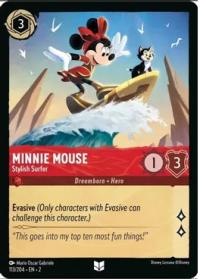 lorcana rise of the floodborn minnie mouse stylish surfer