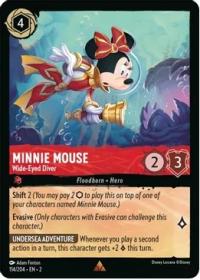 lorcana rise of the floodborn minnie mouse wide eyed diver foil