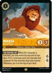 lorcana rise of the floodborn mufasa betrayed leader