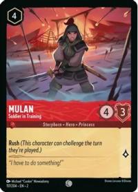 lorcana rise of the floodborn mulan soldier in training