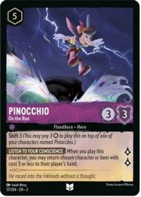 lorcana rise of the floodborn pinocchio on the run foil