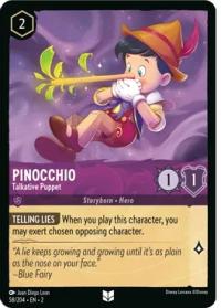 lorcana rise of the floodborn pinocchio talkative puppet