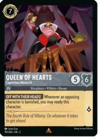 lorcana rise of the floodborn queen of hearts capricious monarch