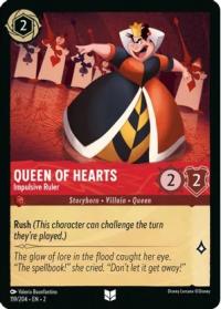 lorcana rise of the floodborn queen of hearts impulsive ruler foil