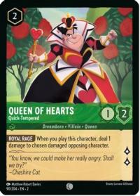 lorcana rise of the floodborn queen of hearts quick tempered