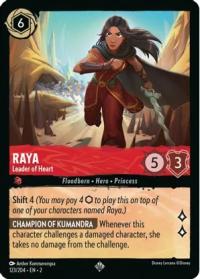 lorcana rise of the floodborn raya leader of heart foil