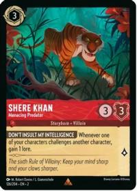 lorcana rise of the floodborn shere khan menacing predator