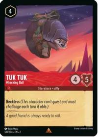 lorcana rise of the floodborn tuk tuk wrecking ball foil