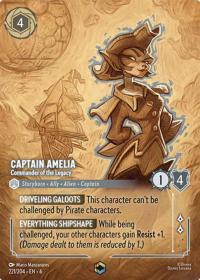 lorcana azurite sea captain amelia commander of the legacy alternate art