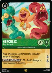 lorcana azurite sea hercules baby demigod