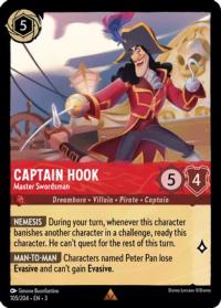 lorcana into the inklands captain hook master swordsman