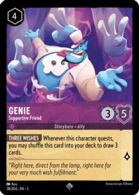 lorcana into the inklands genie supportive friend foil