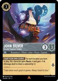 lorcana into the inklands john silver greedy treasure seeker foil