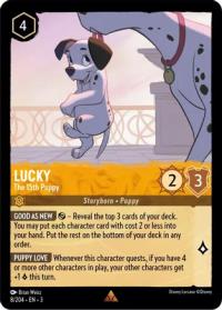 lorcana into the inklands lucky the 15th puppy foil
