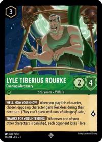 lorcana into the inklands lyle tiberius rourke cunning mercenary foil