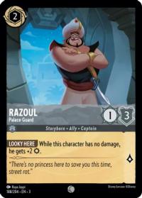 lorcana into the inklands razoul palace guard foil