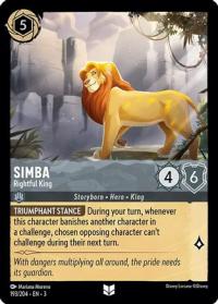 lorcana into the inklands simba rightful king foil