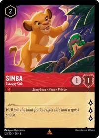 lorcana into the inklands simba scrappy cub foil