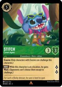 lorcana into the inklands stitch covert agent foil