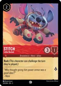 lorcana into the inklands stitch little rocket foil