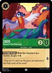 lorcana into the inklands zazu steward of the pride lands foil